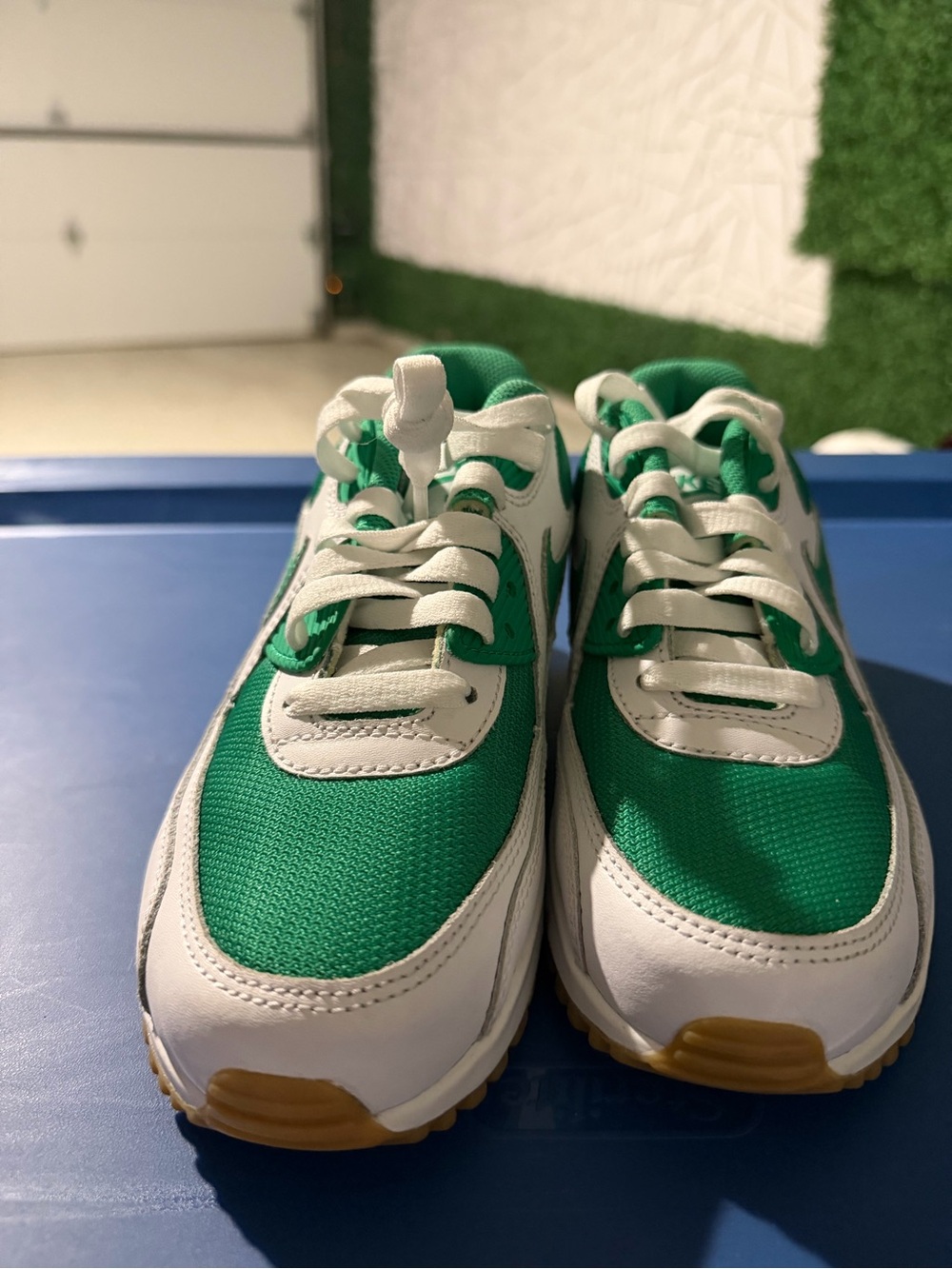 Nike Kids Green and White Low-Top Sneakers
